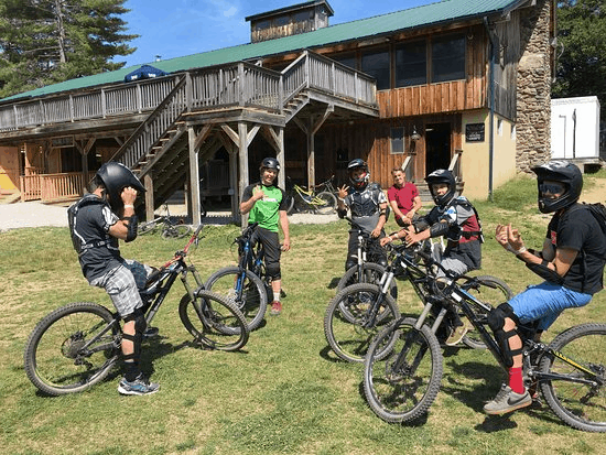 Hanging with friends at Highland Mountain Bike Park