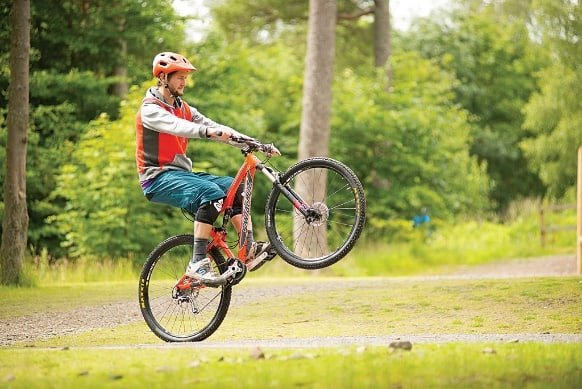 bike doing a wheelie